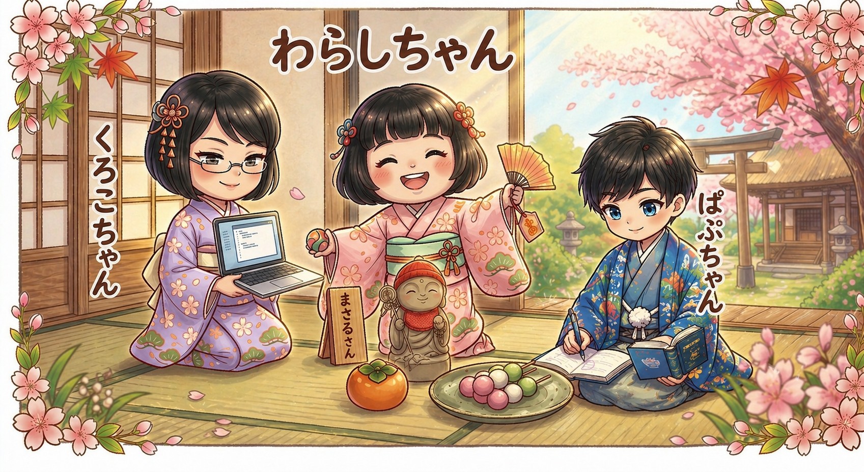 Kuroko-chan, Warashi-chan and Papu-chan — Masaru's AI team