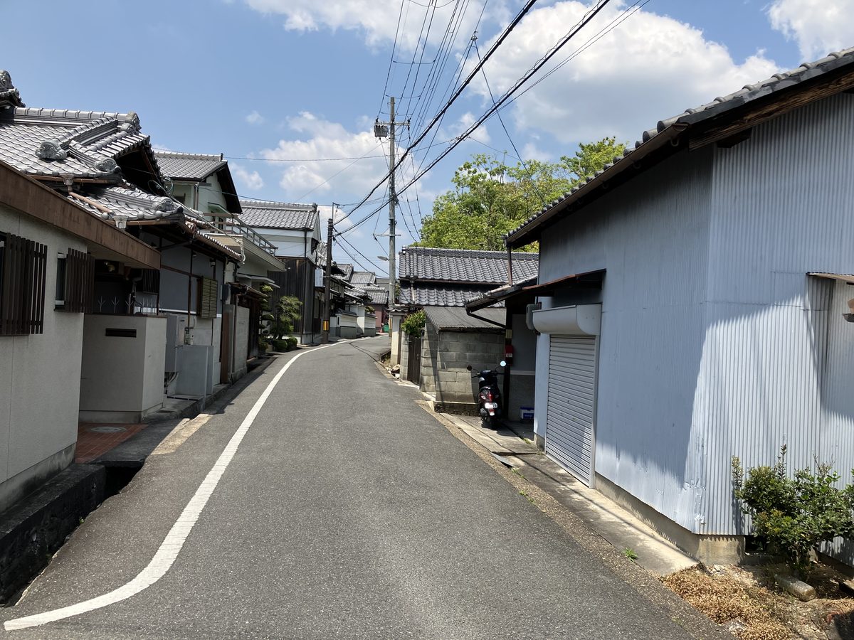 Walking straight along the road