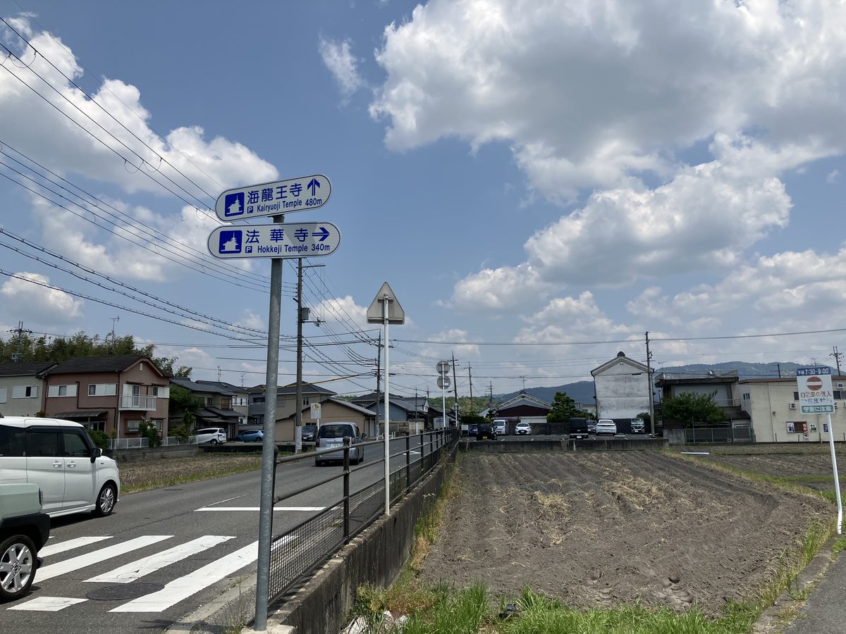 A signpost indicating the road you have come from