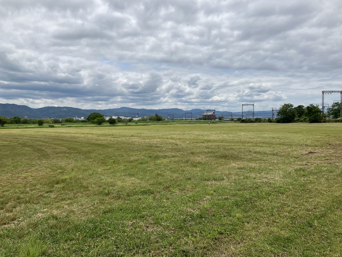 The vast grounds of Heijo Palace Site, with Suzaku Gate visible in the distance