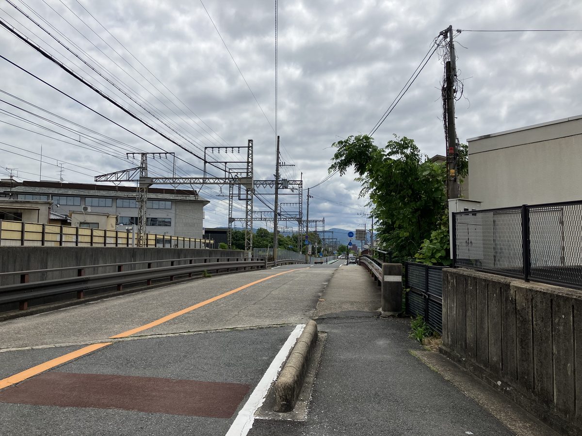 Crossing the bridge over the Akishino River