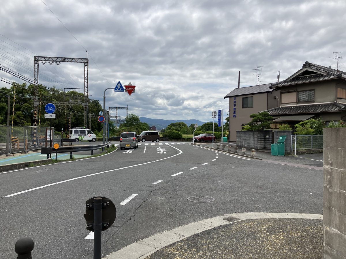 A pedestrian crossing ahead