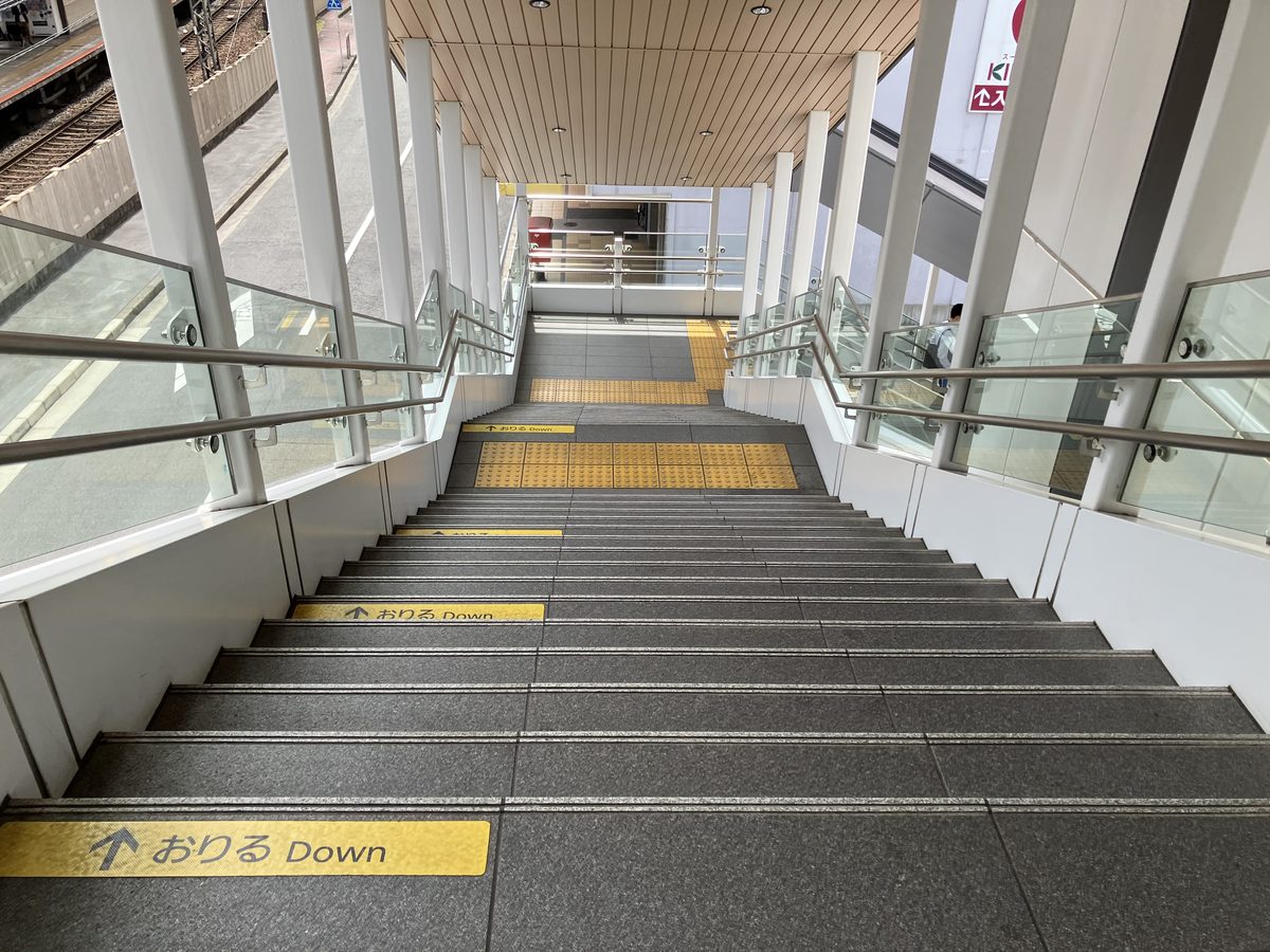 Going down the staircase